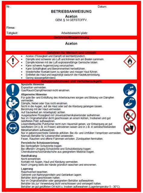 aceton sicherheitsdatenblatt pdf